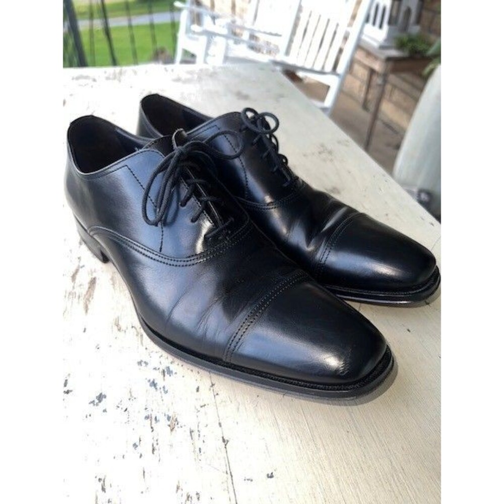 To Boot Adam Derrick Cap-Toe Black Leather Oxfords Mn’s Sz 9M